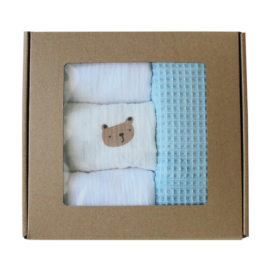 Komplekts: Muslīna autiņi un dvielītis